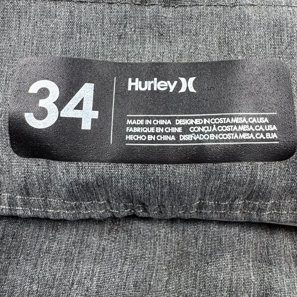 Hurley Mens Phantom Board Shorts 34 Red Blue Wave Print Stretch Swim Trunks